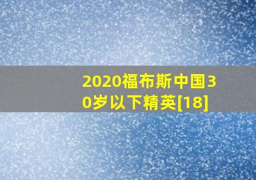 2020福布斯中国30岁以下精英[18]